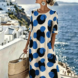 Celeste™ | Abito midi con pois Costiera