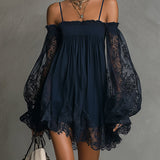 Noemi | Marineblaues Chiffon-Minikleid