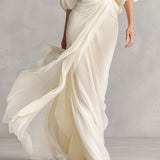 Sefa - Abito in chiffon trasparente avorio