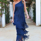 Lauren - Robe longue à franges
