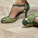 Carley™ - Patchwork T-Strap High Heels