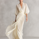 Sefa - Abito in chiffon trasparente avorio