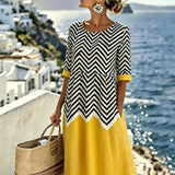Marlowe™ | Abito Midi Sunshine Chevron