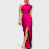 Axa - Elegantes asymmetrisches Abend-Maxikleid