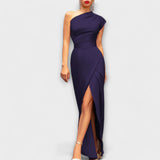 Axa - Elegantes asymmetrisches Abend-Maxikleid