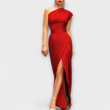 Axa - Elegantes asymmetrisches Abend-Maxikleid