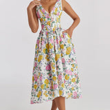Ariana - V-Ausschnitt Korsett Flare Midi Kleid