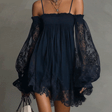 Noemi | Marineblaues Chiffon-Minikleid