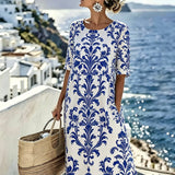 Lucia™ | Mediterrane Eleganz Midi Kleid