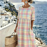 Maisie™ | Vestito midi pastello da picnic