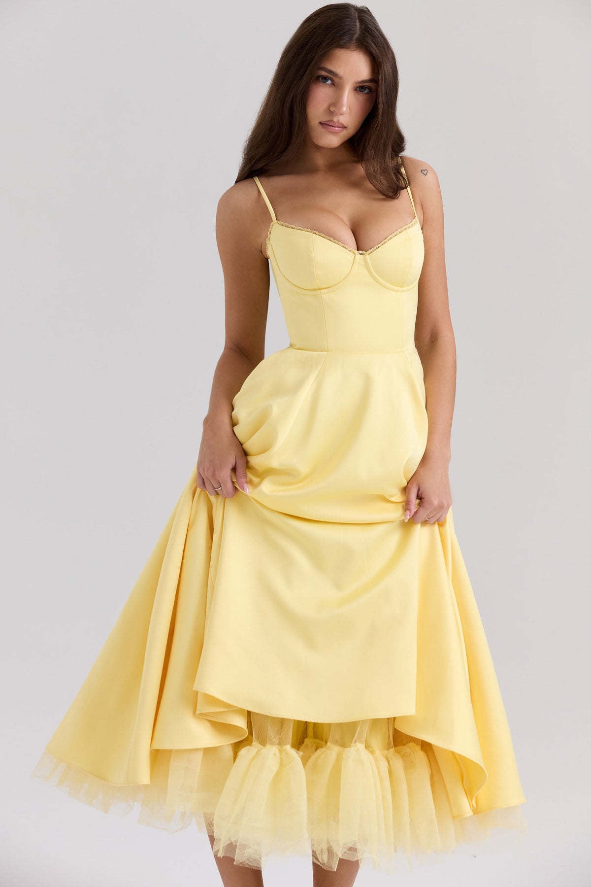 Luce - Abito midi in tulle satinato