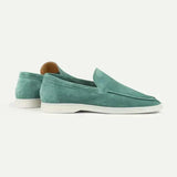 Mocassino classico in pelle scamosciata blu mela