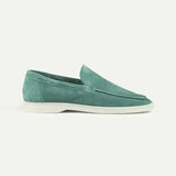 Mocassino classico in pelle scamosciata blu mela