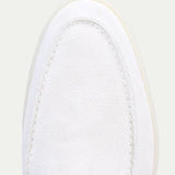 Mocassin classique en suède blanc perlé