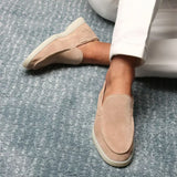Mocassino classico in pelle scamosciata beige