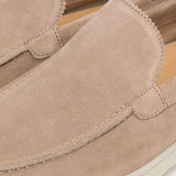 Mocassino classico in pelle scamosciata beige