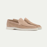 Mocassino classico in pelle scamosciata beige