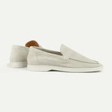 Mocassino classico in camoscio crema