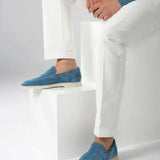 Klassischer Suède Loafer Ozeanblau