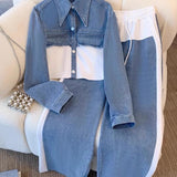 Natalie – Giacca bicolore con pantaloni ampi