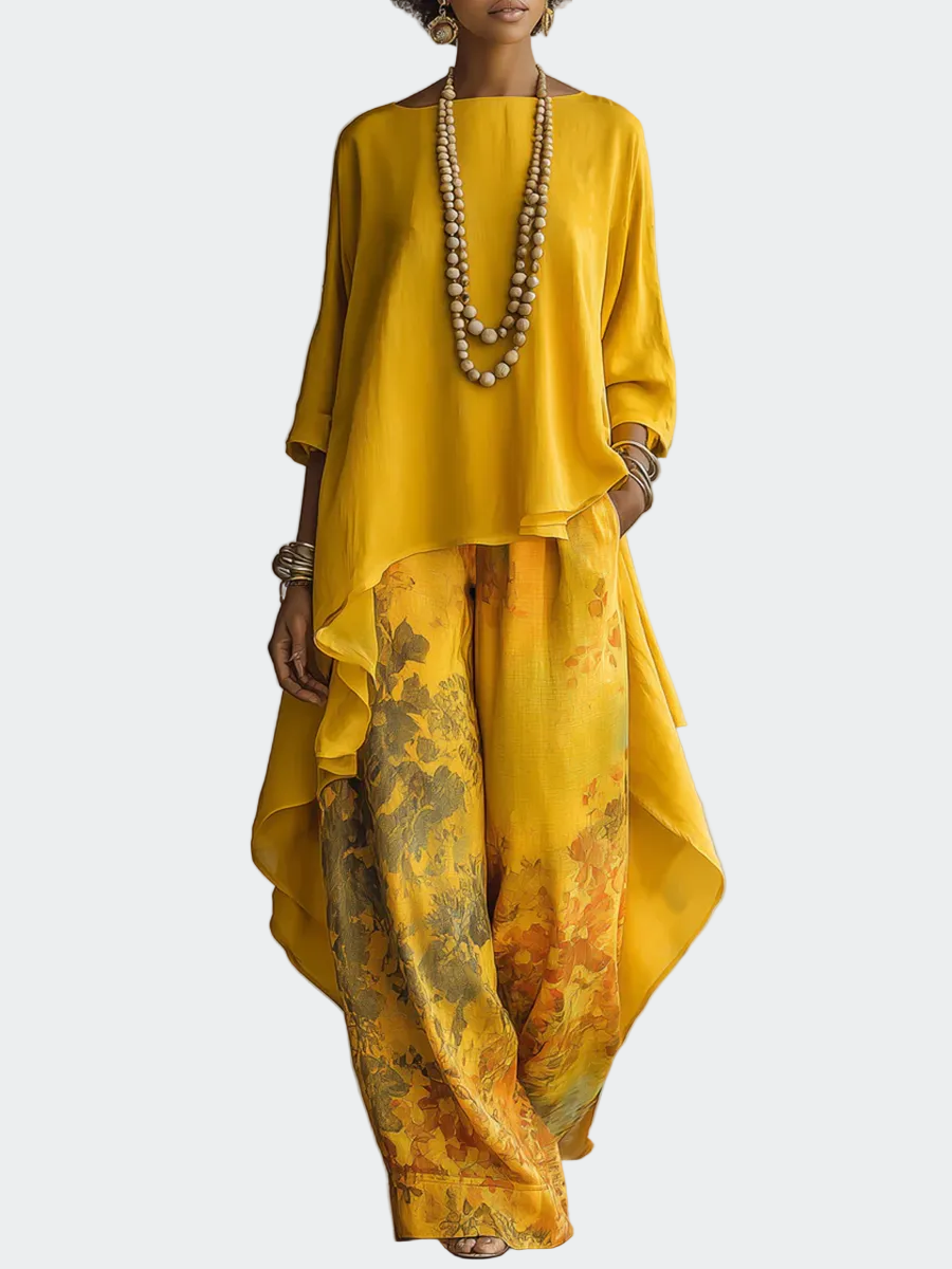 Flor - Elegantes Set mit kunstvollem Blumenmuster