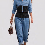 Natalie – Giacca bicolore con pantaloni ampi