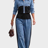 Natalie – Giacca bicolore con pantaloni ampi