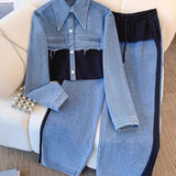 Natalie – Giacca bicolore con pantaloni ampi